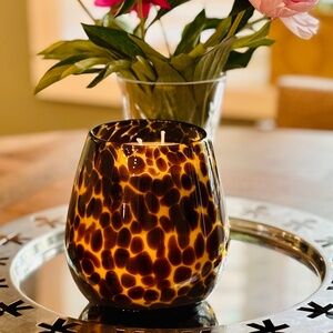 The Ultimate Jumbo Luxury Scented candle in animal print Handblown glass